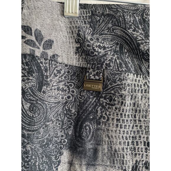 Lisette Montreal Womens 8 Green Paisley Straight Leg Pants Quiet Luxury - Picture 2 of 7